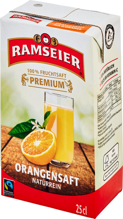 Ramseier Premium 100% Orangensaft 25 cl Tetra Brik, Tetra Pak®