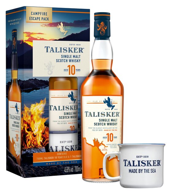 Whisky Talisker 10 Years Isle Skye Pure Malt Geschenkpackung mit Choco Mug 