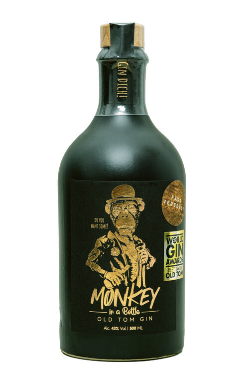 Gin Monkey in a Bottle "Bronze" Old Tom Gin Distillery Aarau 