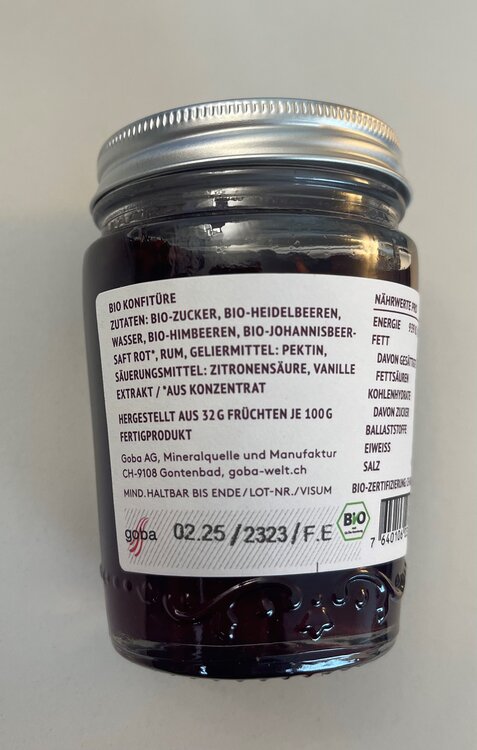 Konfitüre Vogelhochzeit Beeren GOBA 135g