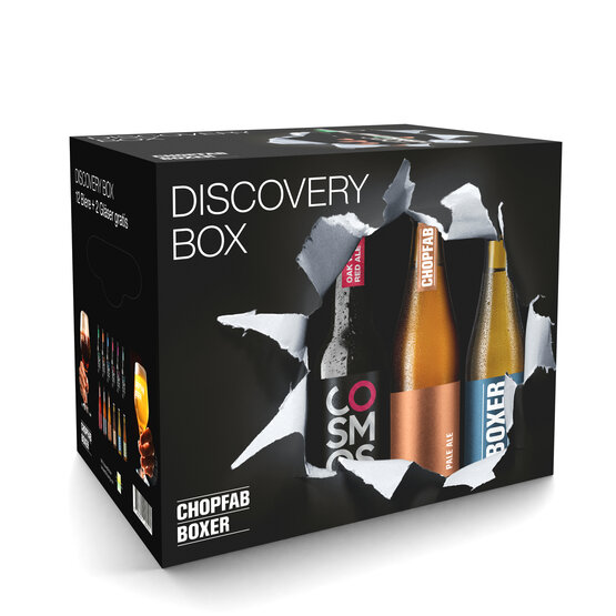 Bier Discovery Box Doppelleu 12 verschiedene Flaschen + 2 Biergläser (nicht für Postversand geeignet)
