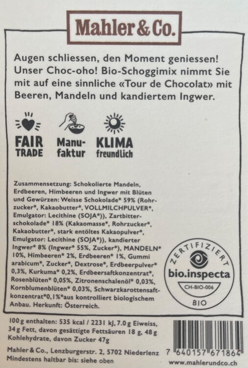 Mahler Choc-Oho! Schoggi Mix Bio 140 g