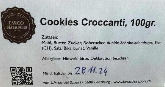 Cookies Croccanti L'Arco dei Sapori 100g