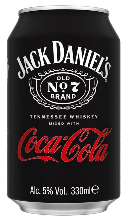 Jack & Coke Jack Daniel's Old No.7 Tennessee Whiskey & Coca-Cola 33 cl Dose 5°