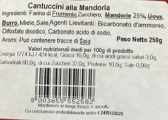 Cantuccini alla mandorle rote Geschenkpackung 250 g IMEX