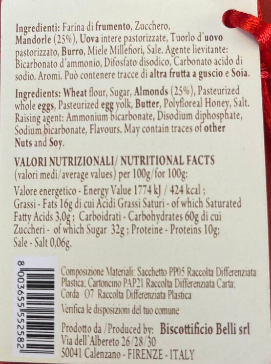 Cantuccini alla mandorle rote Geschenkpackung 250 g IMEX