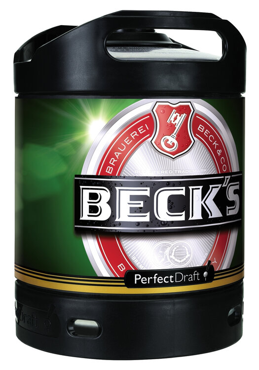 Beck's Bier Perfect Draft 6 L Fass Depot 10.- (5.- für Fass/5.- für Har.) (für Philips Perfect Draft und Perfect Draft Pro Zapfsysteme) (ausverkauft, kein neuer Liefertermin bekannt)
