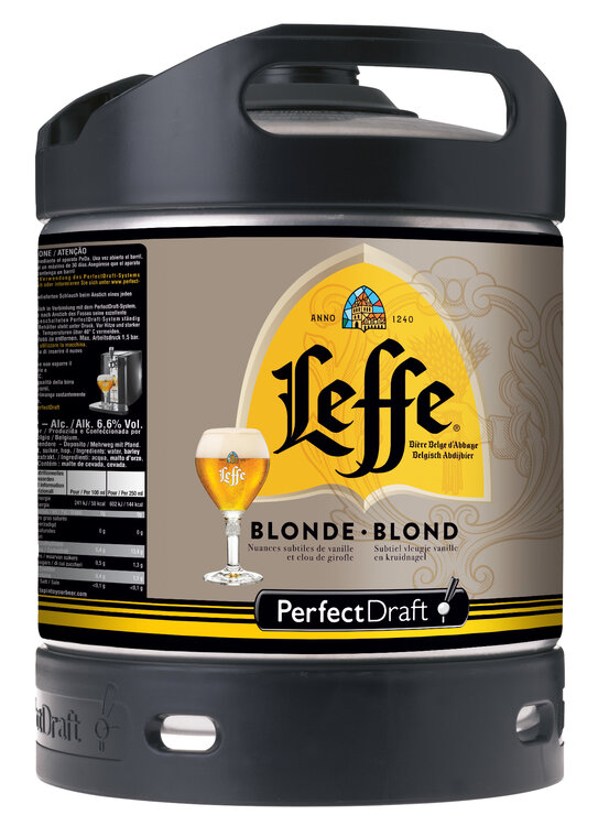 Leffe blonde Perfect Draft 6 L Fass Depot 10.- (5.- für Fass/5.- für Har.) (für Philips Perfect Draft und Perfect Draft Pro Zapfsysteme)