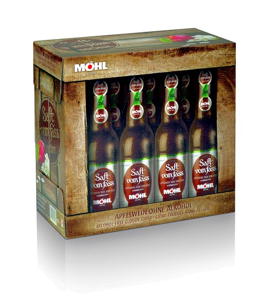 Möhl Saft vom Fass TRÜB alkoholfrei 33 cl EW 8-Pack