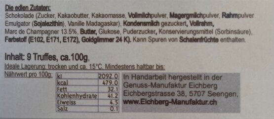 Champagner-Truffes mit Goldstaub Eichberg 159 g