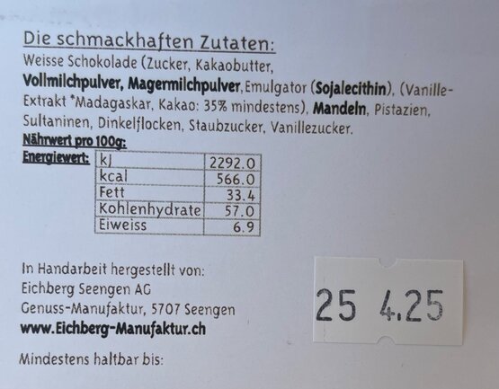 Bruchschoggi Fitness Mix Eichberg 140g