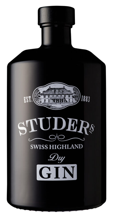 Studer's Swiss Highland Dry Gin (Black Bottle)