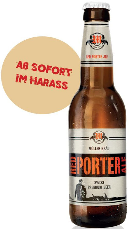 Müller Bräu Red Porter Ale Swiss Premium Beer 33 cl MW