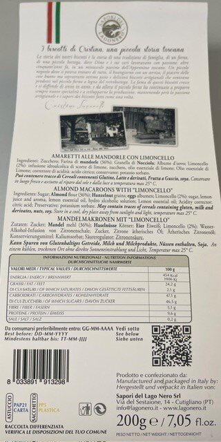 Brutti ma Buoni al Limoncello Sapori del Lago Nero 200 g