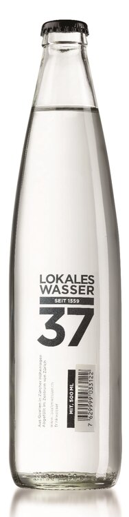 Lokales Wasser 37 Zürich seit 1559 mit Kohlensäure 50 cl MW Glas