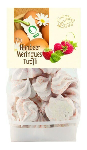 Meringues-Tüpfli Himbeer Bio aus Eichberg-Eiern 70 g