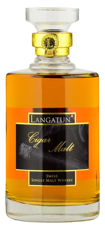 Cigar Malt Chardonnay & Sherry Cask Whisky Langatun Swiss Premium in 1er Holzkiste (solange Vorrat)