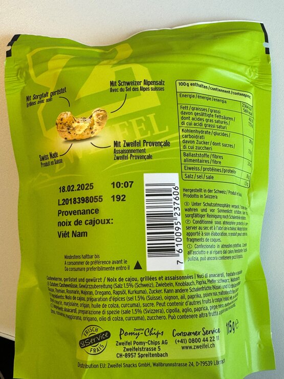 Zweifel Cashews Provençale 115 g