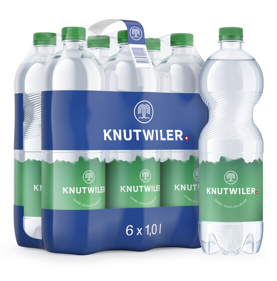 Knutwiler Mineral grün ohne Kohlensäure 1 L PET 6-Pack 