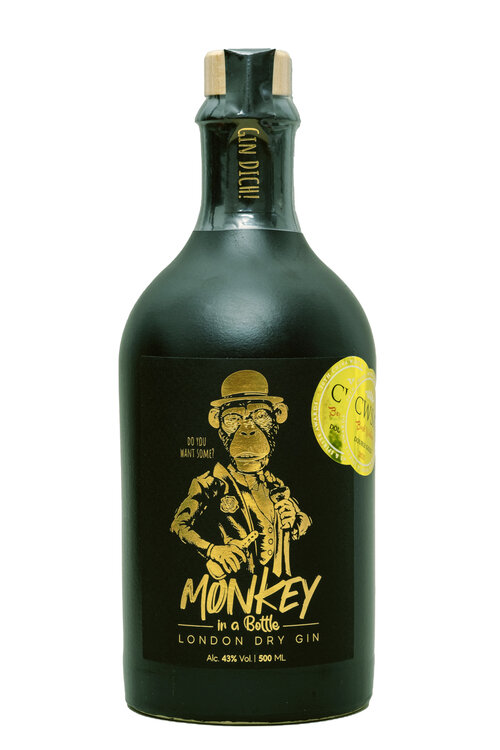 Gin Monkey in a Bottle "Gold" London Dry Gin Distillery Aarau