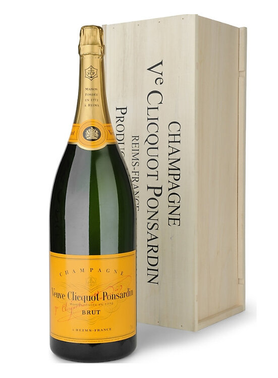 Champagne Veuve Clicquot Yellow Label 3 L Holzkiste (solange Vorrat, kein neuer Liefertermin bekannt)