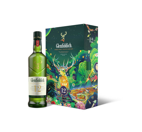 Glenfiddich Pure Malt Whisky 12 Years CNY Geschenkpackung mit 2 Gläser (limitiert) (solange Vorrat)