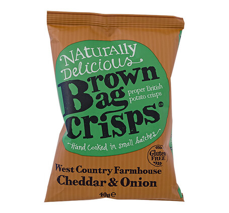 Brown Bag Crisps Cheddar & Onion 40g