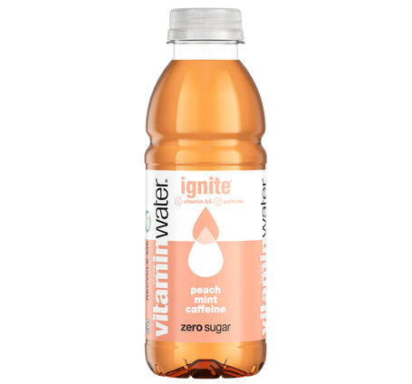 Vitamin Water Glacéau IGNITE Peach Mint Koffein Zero Zucker PET, 12-Pack (auf Anfrage)