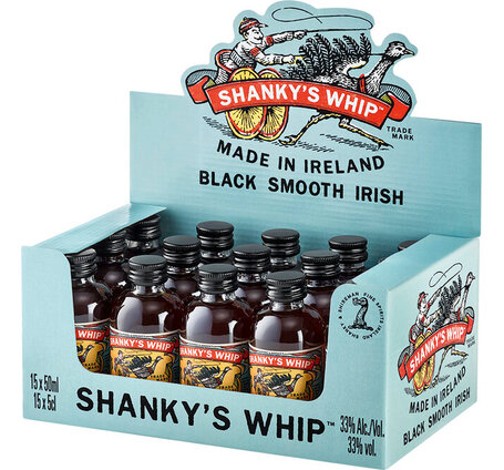 Whiskey 5 cl Mini Shanky's Whip The Original Black Liqueur and Whisky Blend Ireland