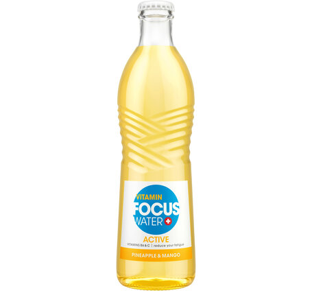 Focuswater Active Exotic Ananas & Mango 33 cl Glas