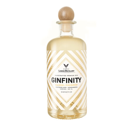 GINFINITY Barrel Finished 50 cl Liwero Distillery Handcrafted Premium Swiss London Dry Gin Hünenberg