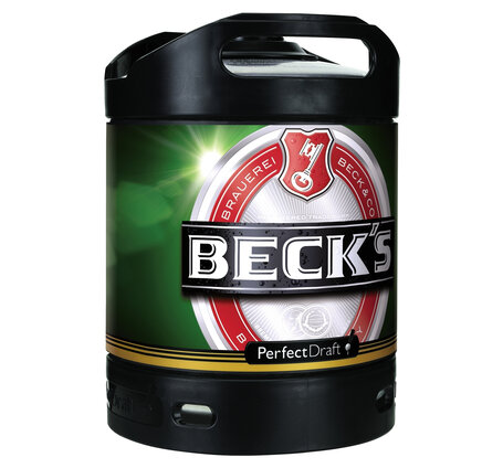 Beck's Bier Perfect Draft 6 L Fass Depot 10.- (5.- für Fass/5.- für Har.) (für Philips Perfect Draft und Perfect Draft Pro Zapfsysteme) (ausverkauft, kein neuer Liefertermin bekannt)
