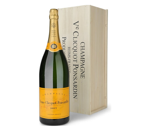 Champagne Veuve Clicquot Yellow Label 3 L Holzkiste (solange Vorrat, kein neuer Liefertermin bekannt)